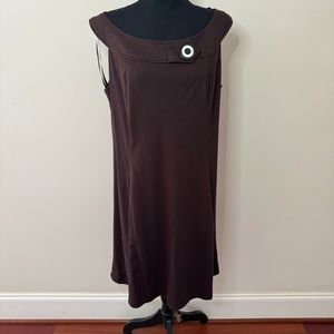 Mod Karin Stevens Brown Button Collar Dress
